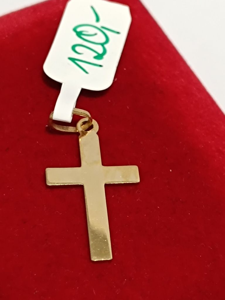 Złoty wisiorek krzyżyk frezowany, złoto próby 333