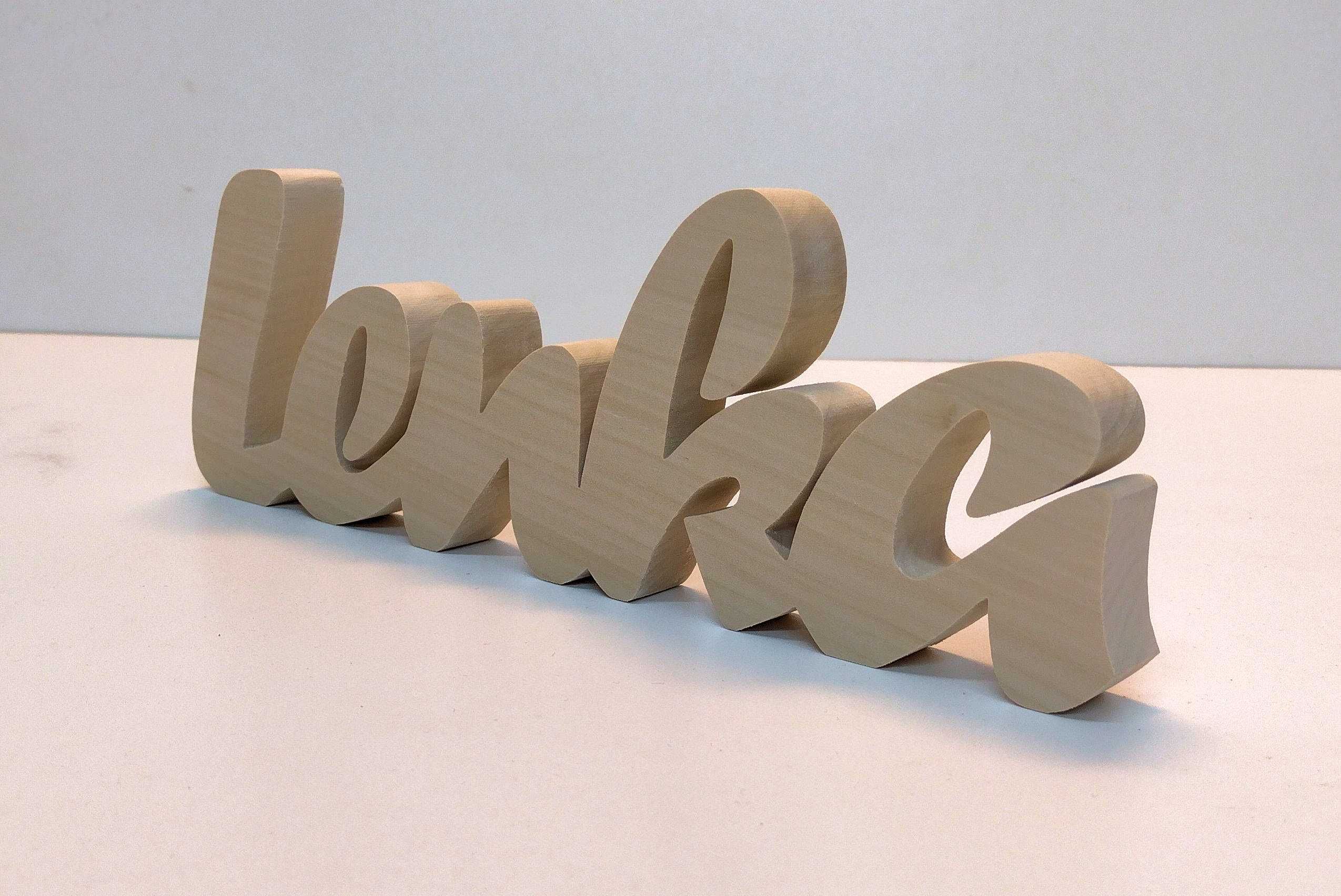 Lenka Imię dziecka Napis z drewna 35 cm litera 3D