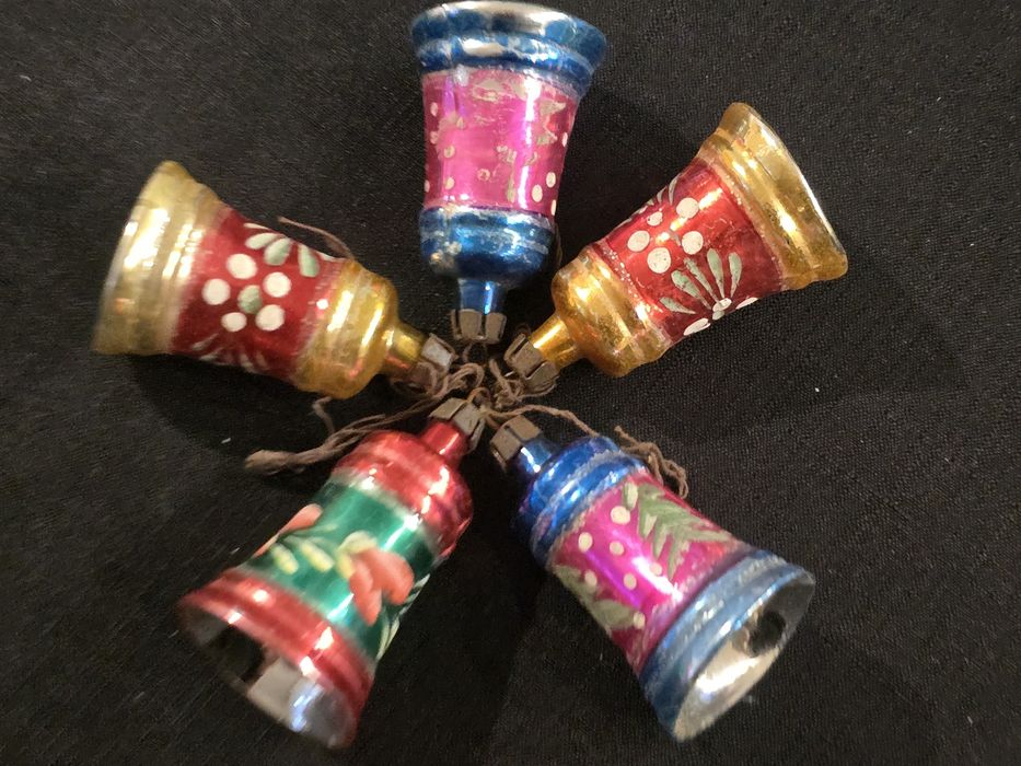 Bombki choinkowe PRL dzwonki dzwoneczki retro ozdoby świąteczne vintag