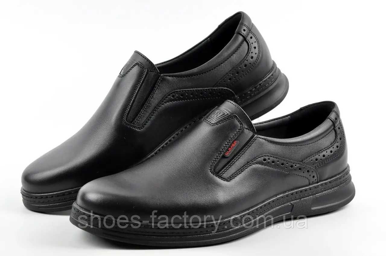 Шкіряні чоловічі туфлі Bumer Код 101 Black