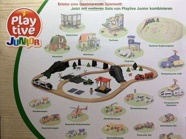 Дерев'яна залізниця елементів PlayTive (Brio, Hape, Viga Toys, Ikea