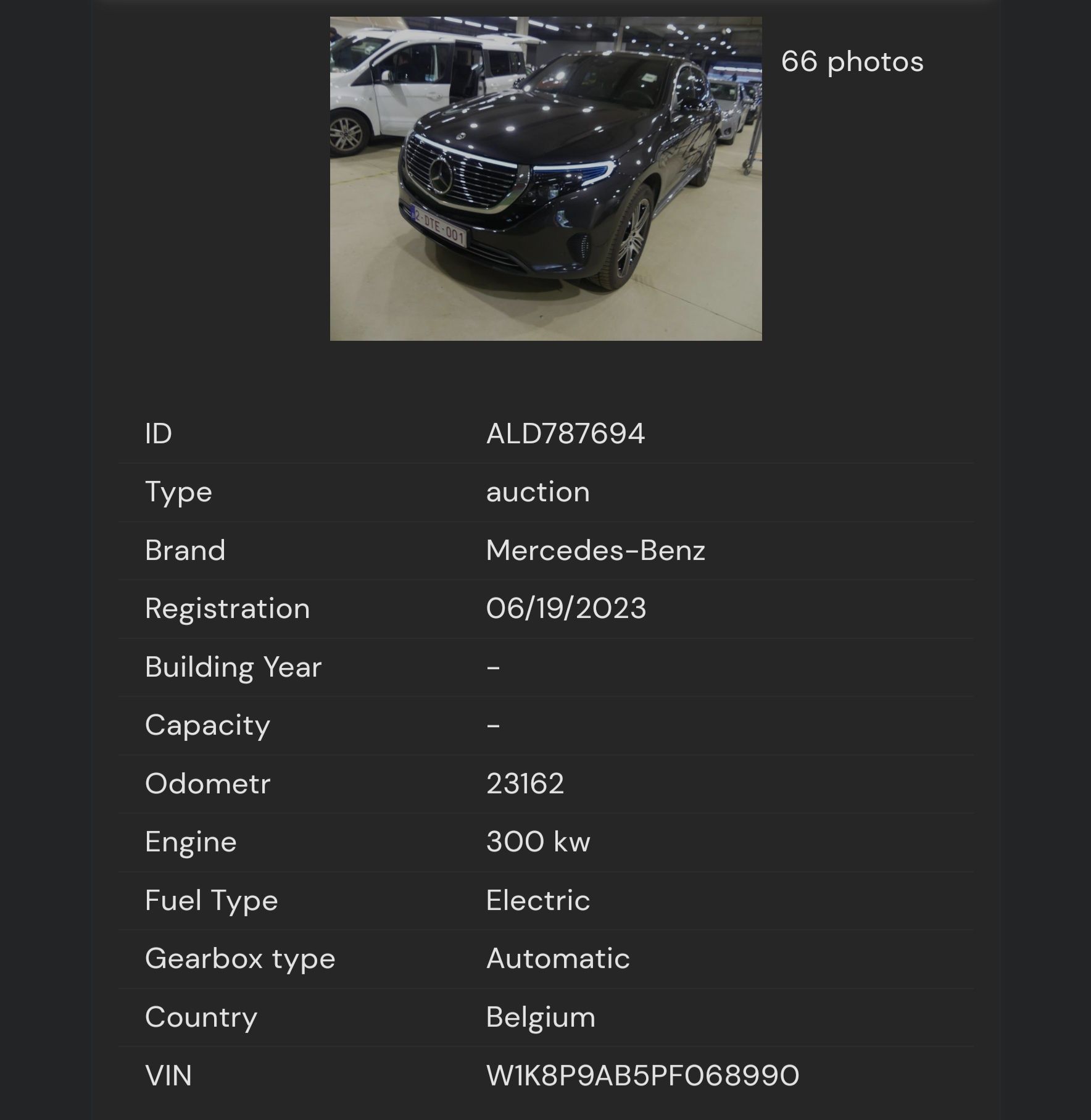 Mercedes EQC-400 4Matic 2023р 80kwh 450км запас