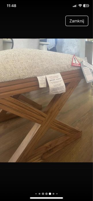 Pufki krzeselka nowe drewniane