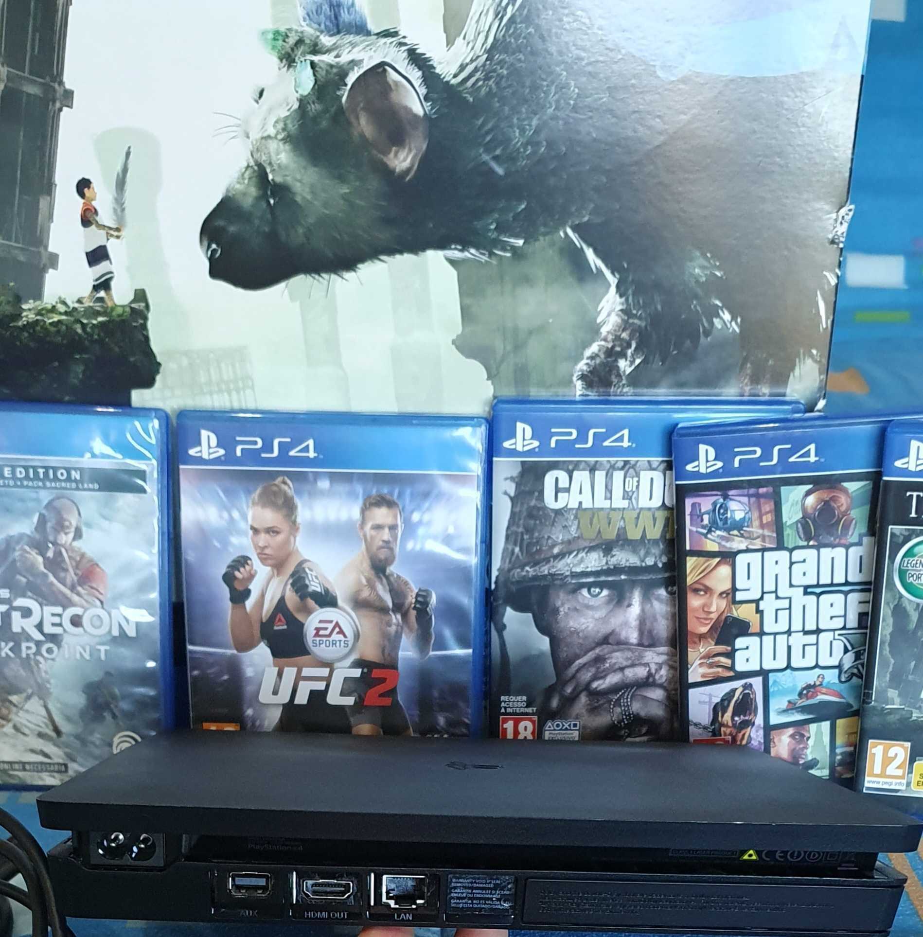 Ps4 slim 1Tb + 5 jogos