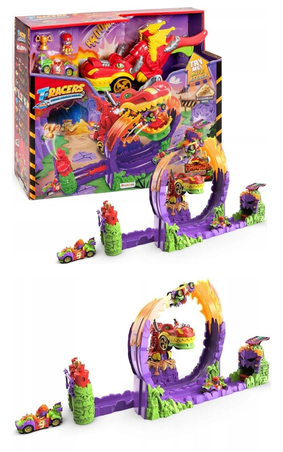 T-Racers Dragon Loop Zestaw z wyrzutnią Magic Box