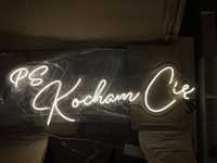 Ps. Kocham Cie  napis led urodzinowy neon