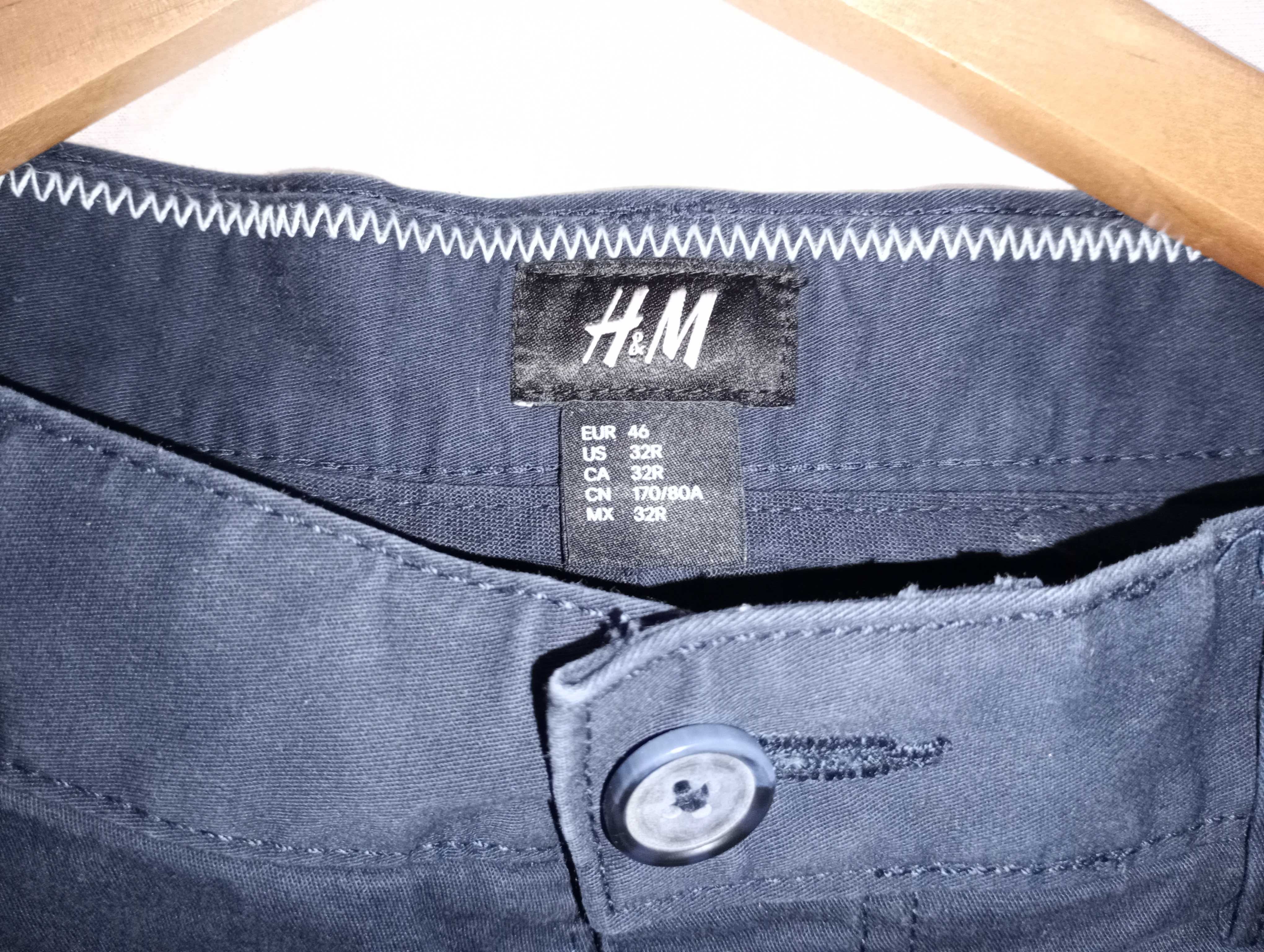 Spodnie H&M granatowe męskie rozmiar S