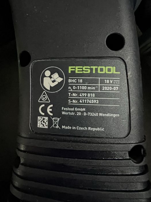 Безщітковий Акум.перфоратор Festool BHC 18