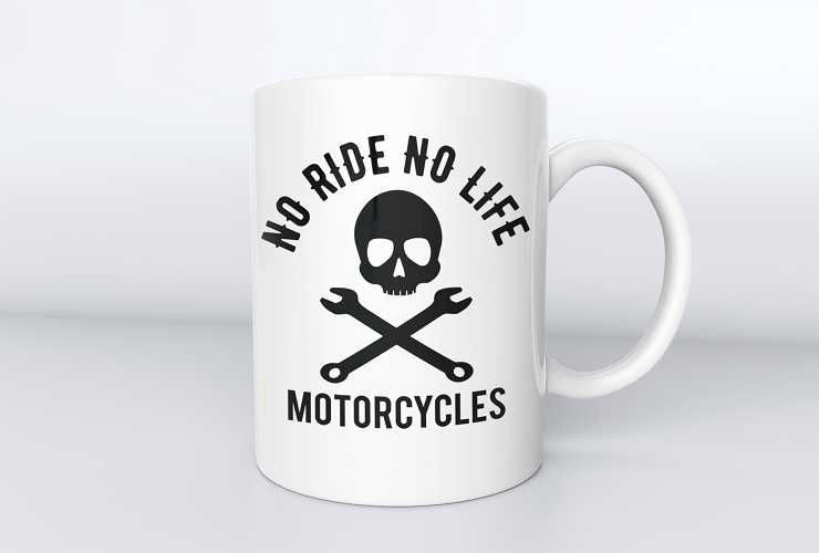 Kubek NO RIDE NO LIFE czaszka motocyklowy 330 ml