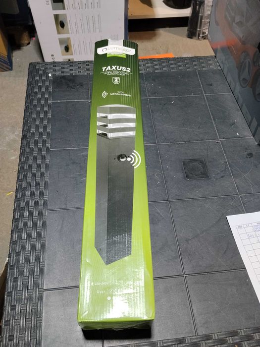 Słupek oświetleniowy prostokąt Lumiled E27 60 cm czarny, NOWY