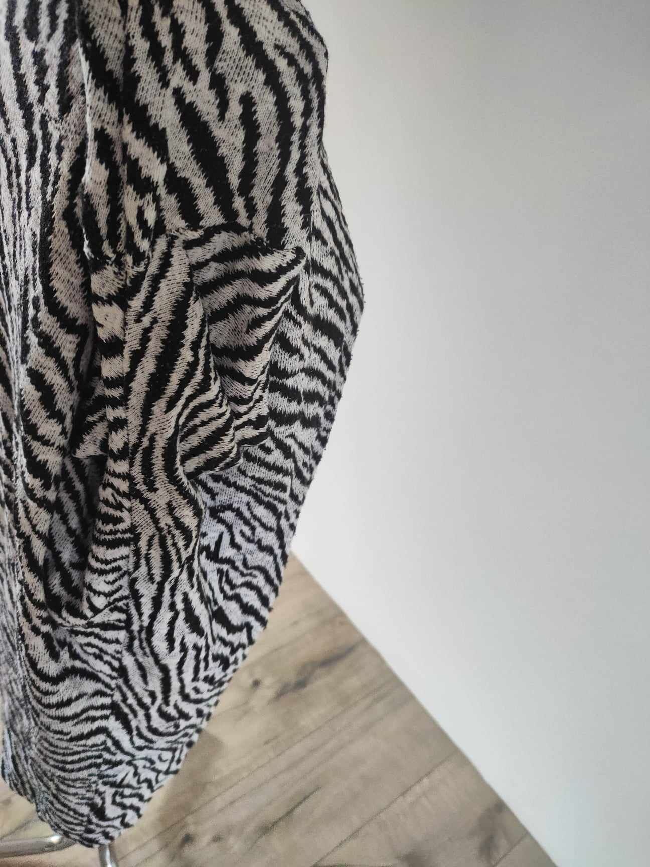 Kardigan narzutka sweter kimono nietoperz zebra uniwersalny