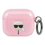 Etui Karl Lagerfeld Glitter Karl's Head na AirPods 3 - różowe