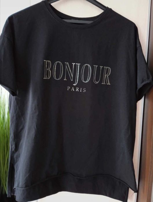 Podkoszulek czarny t-shirt La kika L 40 rozmiar