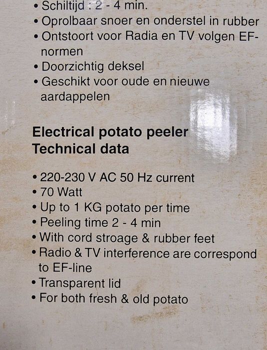 Elektryczna obieraczka do ziemniaków 70W 1kg Komis Madej Czeladź