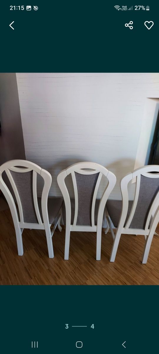 Piękne, stylowe i masywne krzesła w stylu prowansalskim 3 sztuki