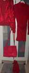 Veludo vermelho vestido tam. S