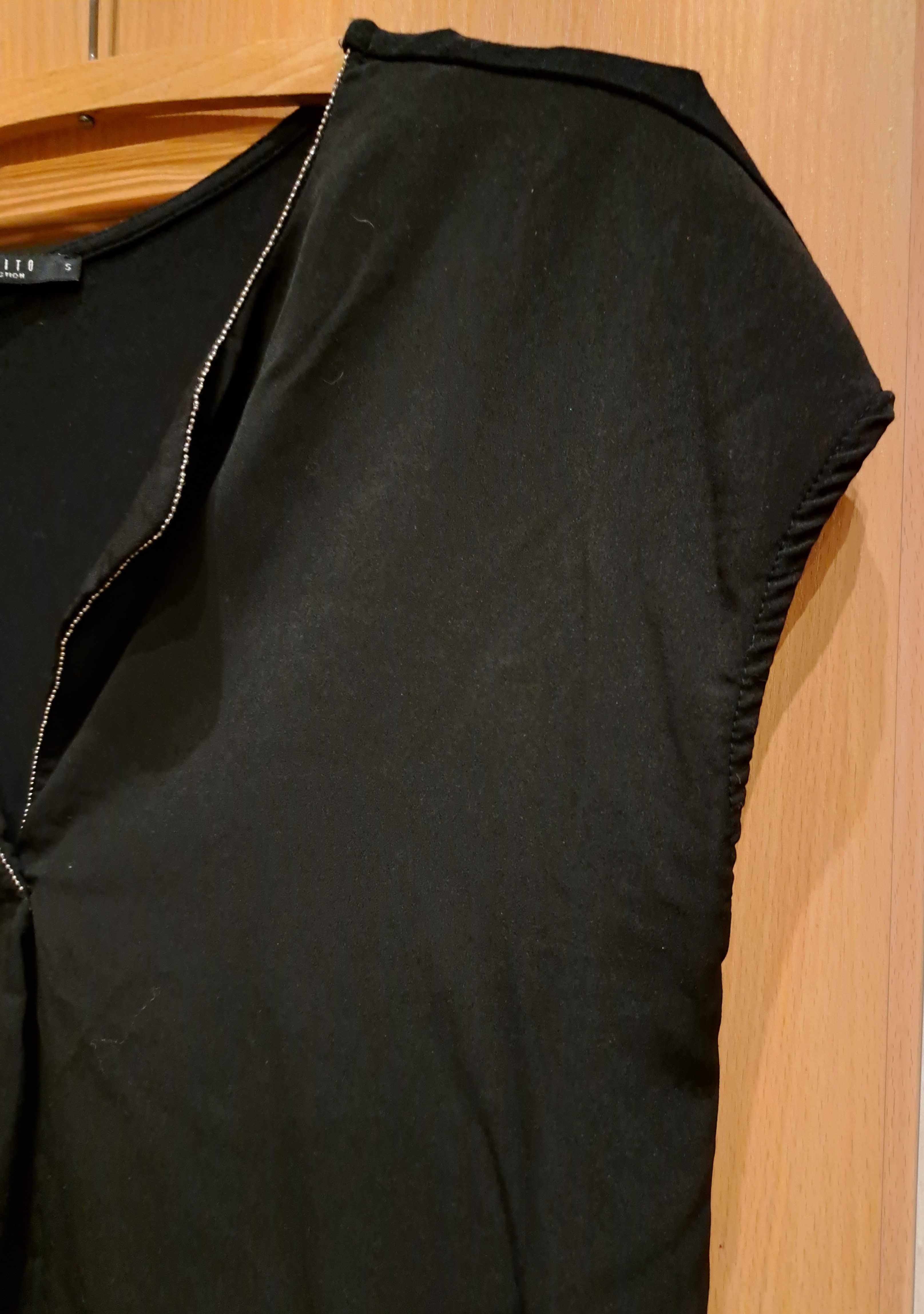 Czarna elegancka bluzka bez rękawów , rozmiar S