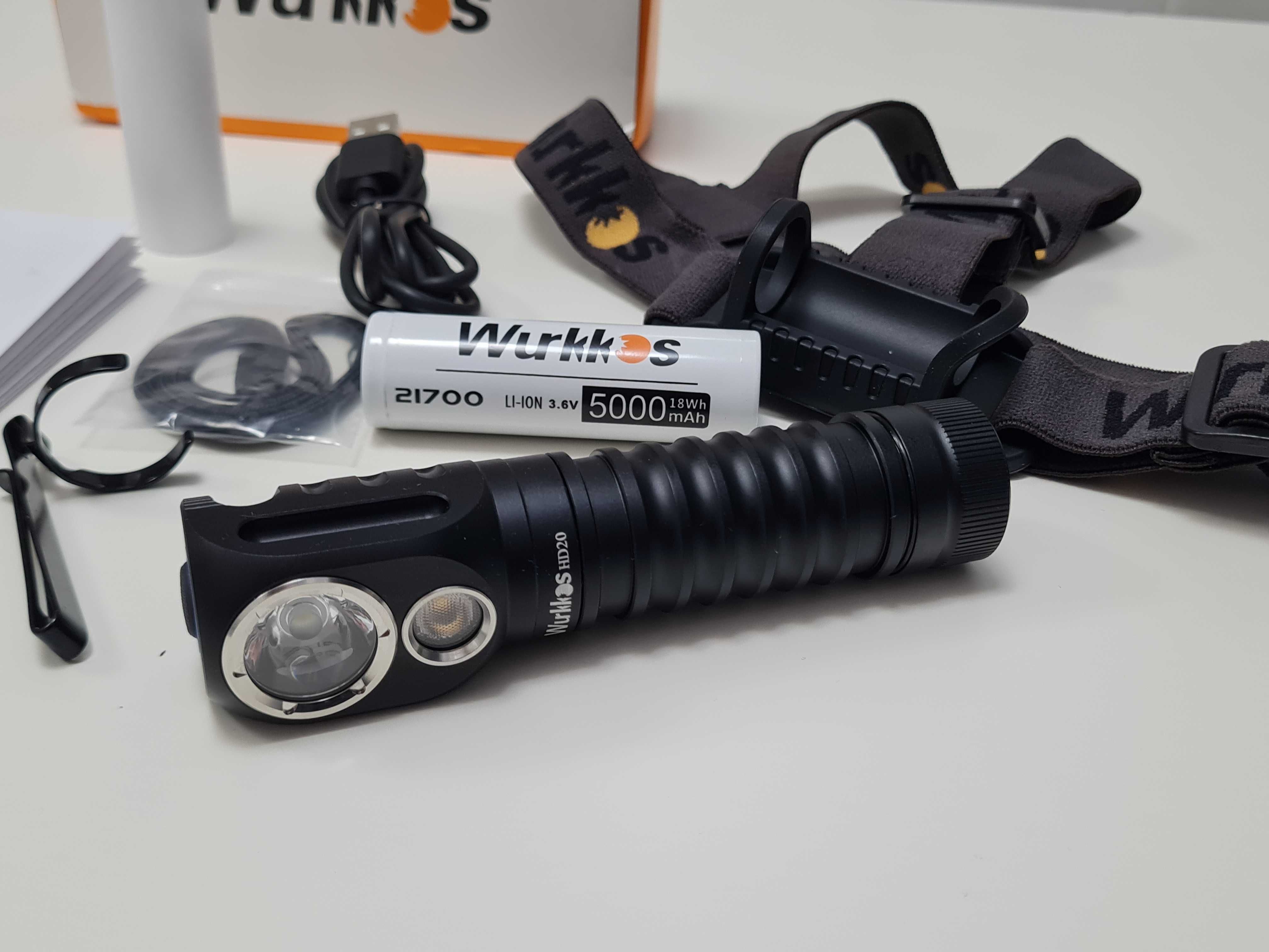 Profesjonalna Latarka czołowa Wurkkos HD20, ogniwo 4800mAh magnes