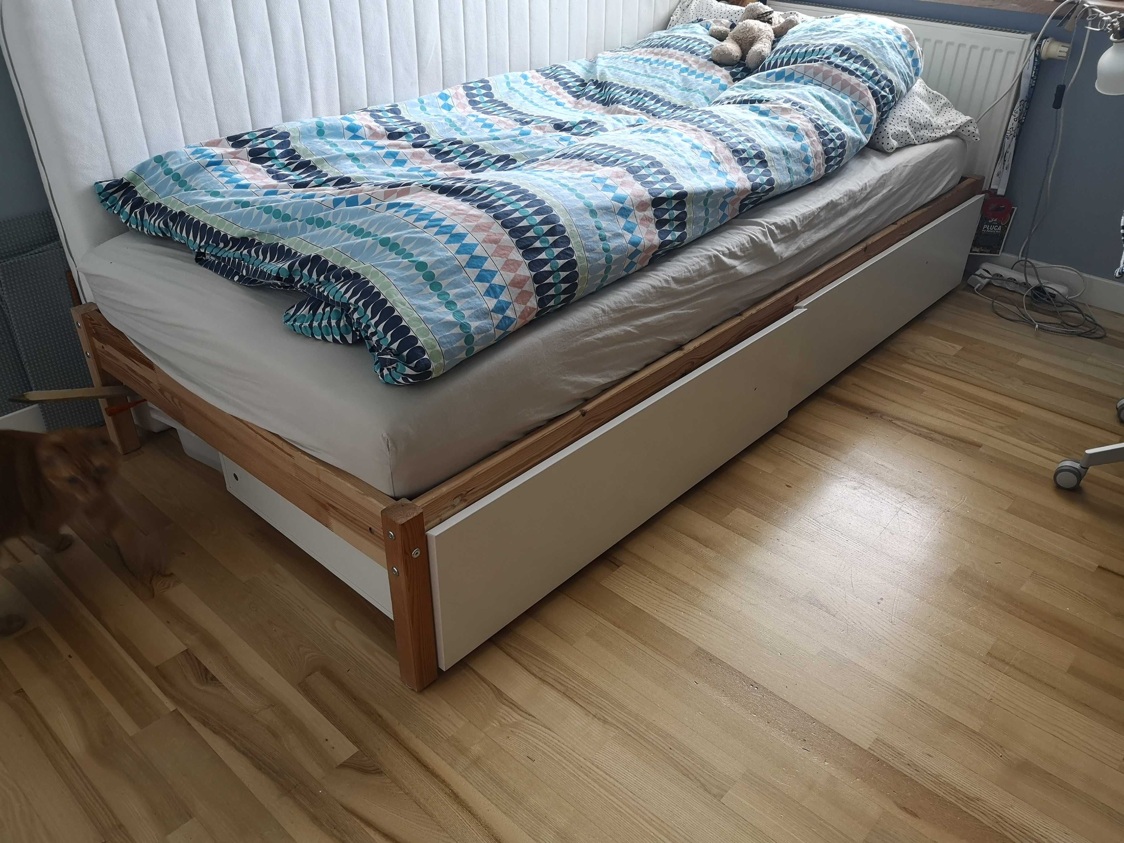 Łóżko Tarva z szufladami i stelażem 90cm Ikea