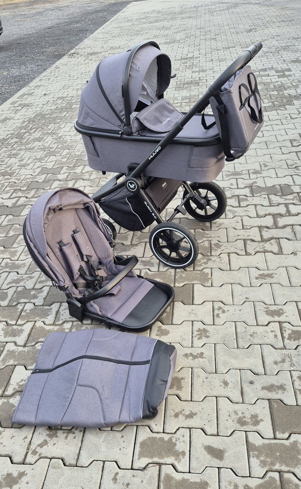 Muuvo Quick 3.0 Wózek Głęboko-Spacerowy z Gondolą XL Zestaw 2w1