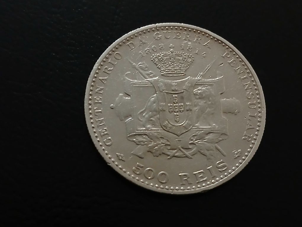 Moeda de prata 500 Reis 1910 (Guerra Peninsular )