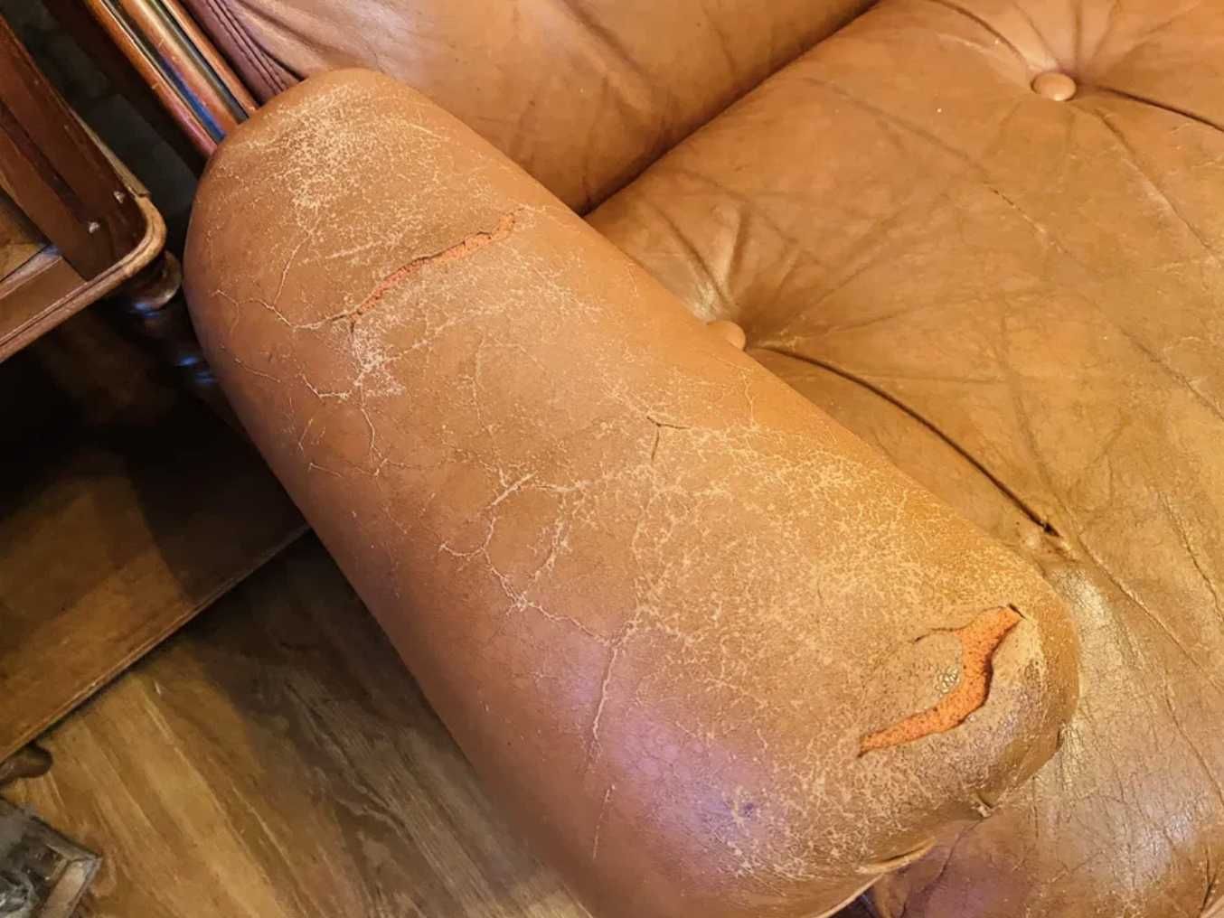 Stara skórzana Sofa retro