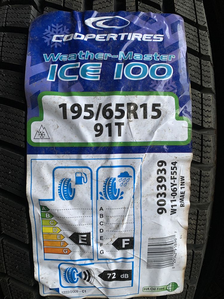 (10шт) нові 195/65R15 Cooper Weather-Master Ice 100 (91T) зимові шини