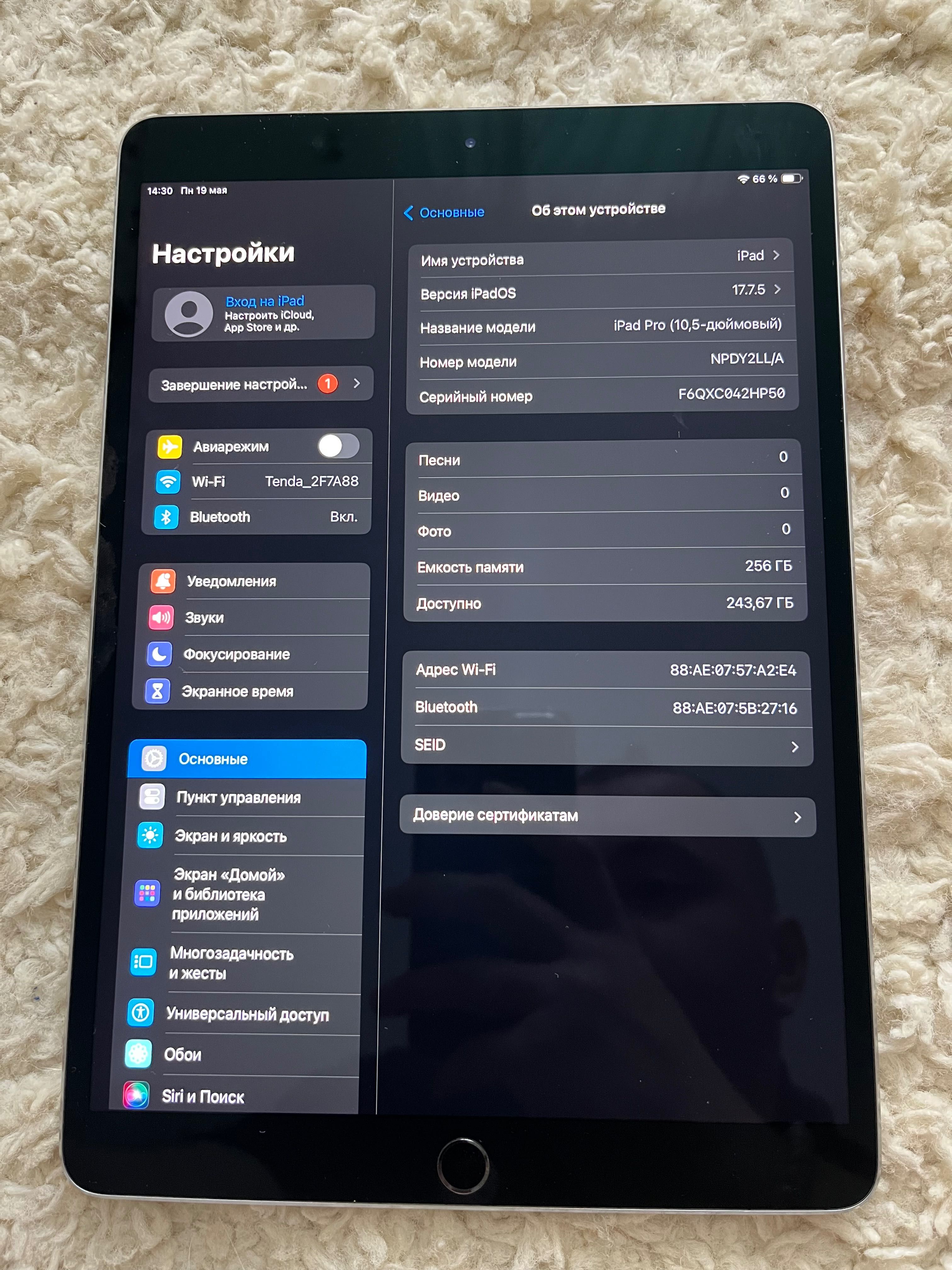 iPad Pro 10.5 256 GB 2017 рік 120 герц ідеальний стан айпад про 10.5