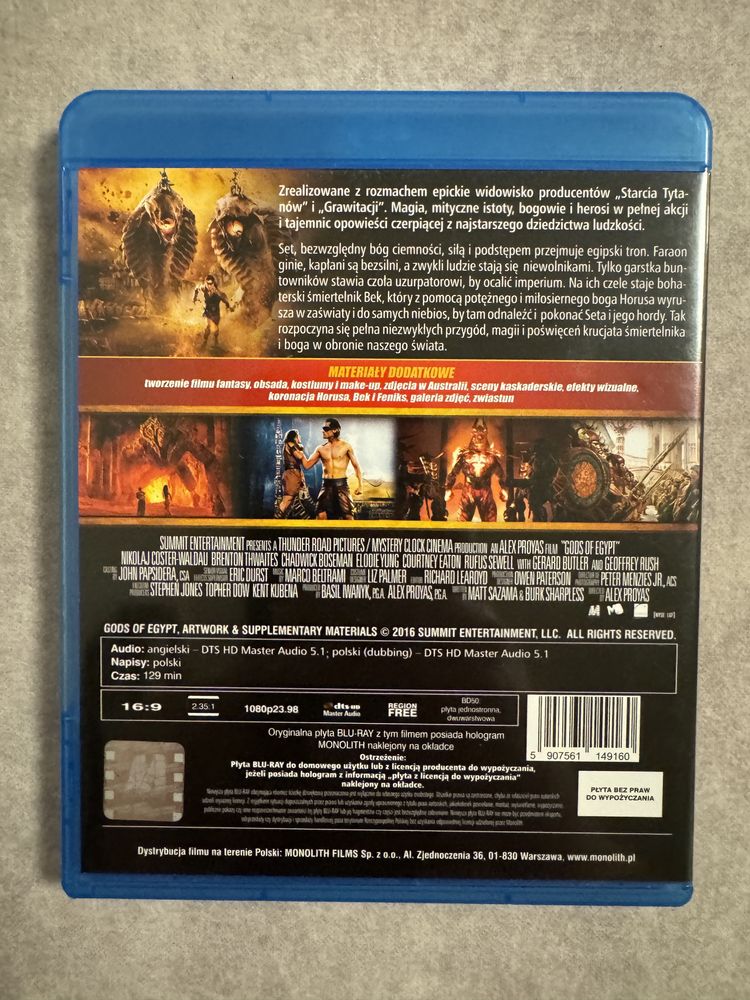 Bogowie Egiptu film Bluray w idealnym stanie
