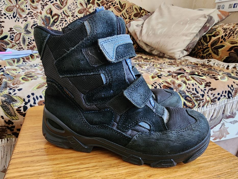 Зимові ботинки, черевики ecco, оригінал, натуральна замша, текстиль