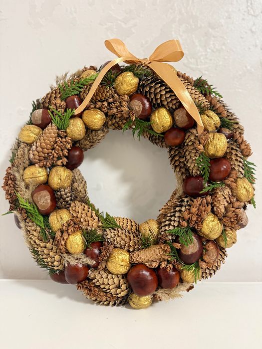 Вінок з шишками своїми руками, осіння поробка