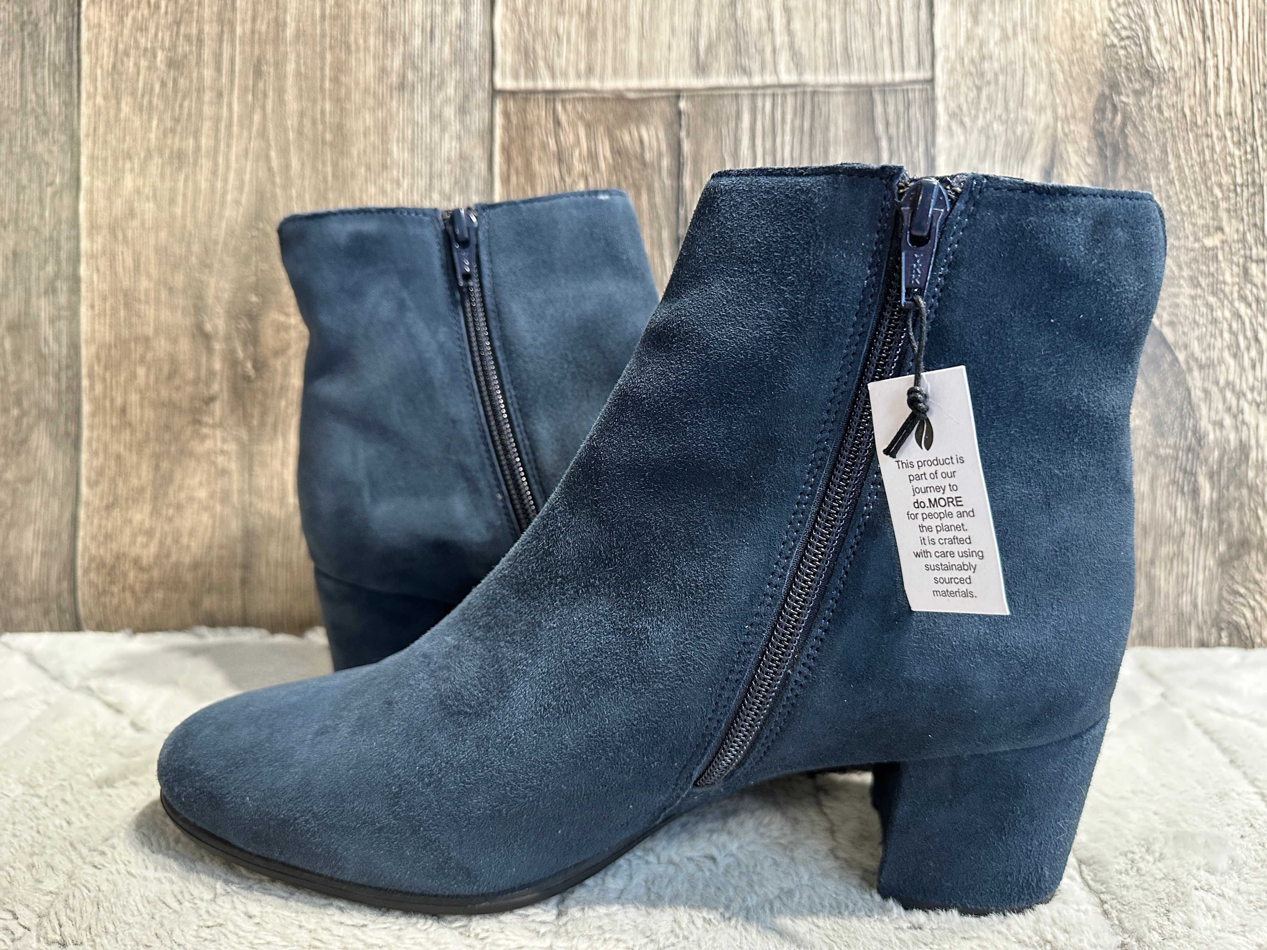 Buty damskie skórzane granatowe botki anna field 43