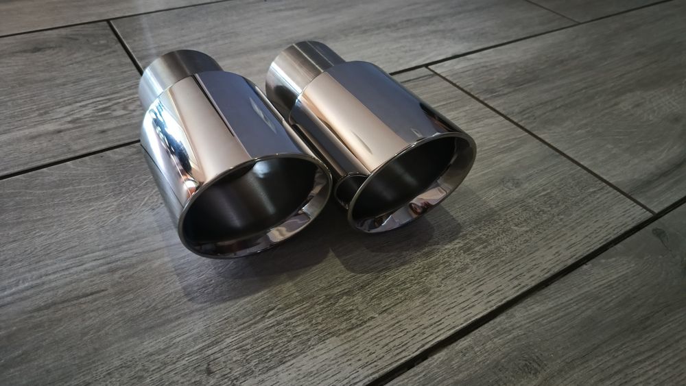 Końcówki tłumika – ręcznie robione, satynowy szlif, inox