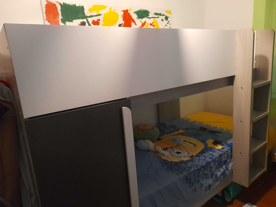 Beliche com armário integrado 2x90x190cm