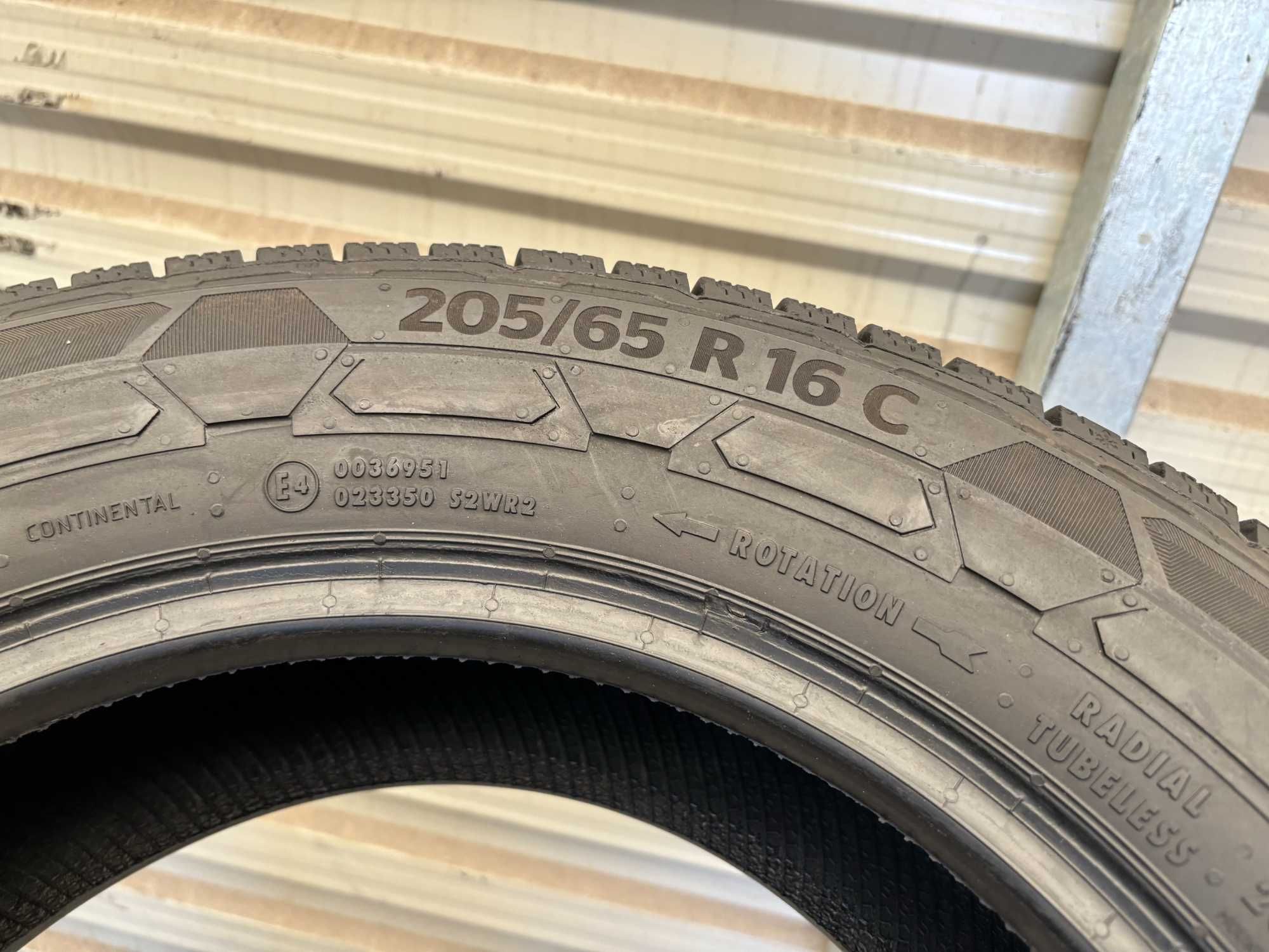 2szt zimowe 205/65R16C Continental 9,5-8,5mm 2022r FV23% Z4086 gw