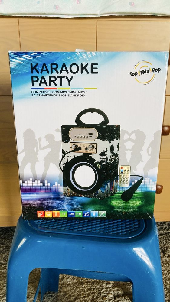 Karaoke party com microfone