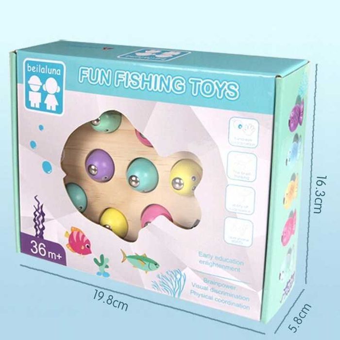Gra Zręcznościowa Łowienie Rybek Magnes Drewniana