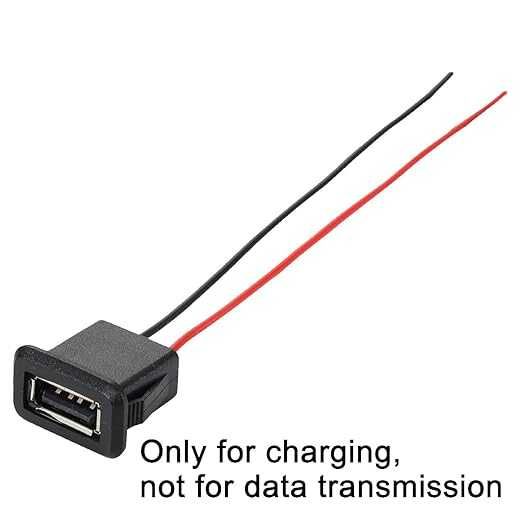 Conector USB 3A Fêmea de 2 fios 10cm com fivela de ranhura de pressão