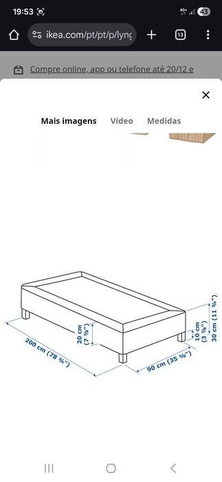 2 Sommier ikea 200×90 cm