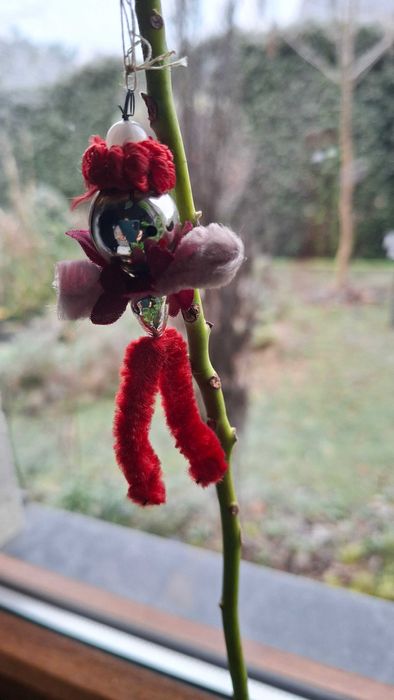 Stara bombka PRL pajacyk czerwony