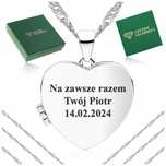 Srebrny Łańcuszek Z Serduszkiem 925 + Grawer / Prezent Dla Żony Mamy C