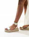 South Beach 37 Sandały Złote Espadryle R12403