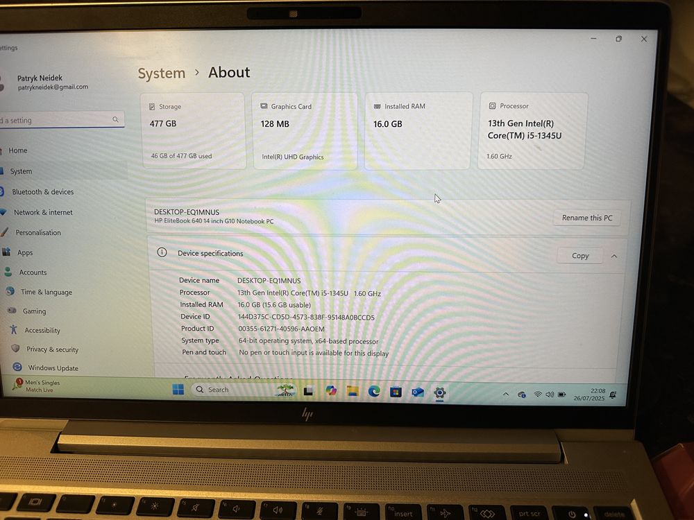 HP Elitebook 640 G10 i5 13gen 16GB 512 SSD
