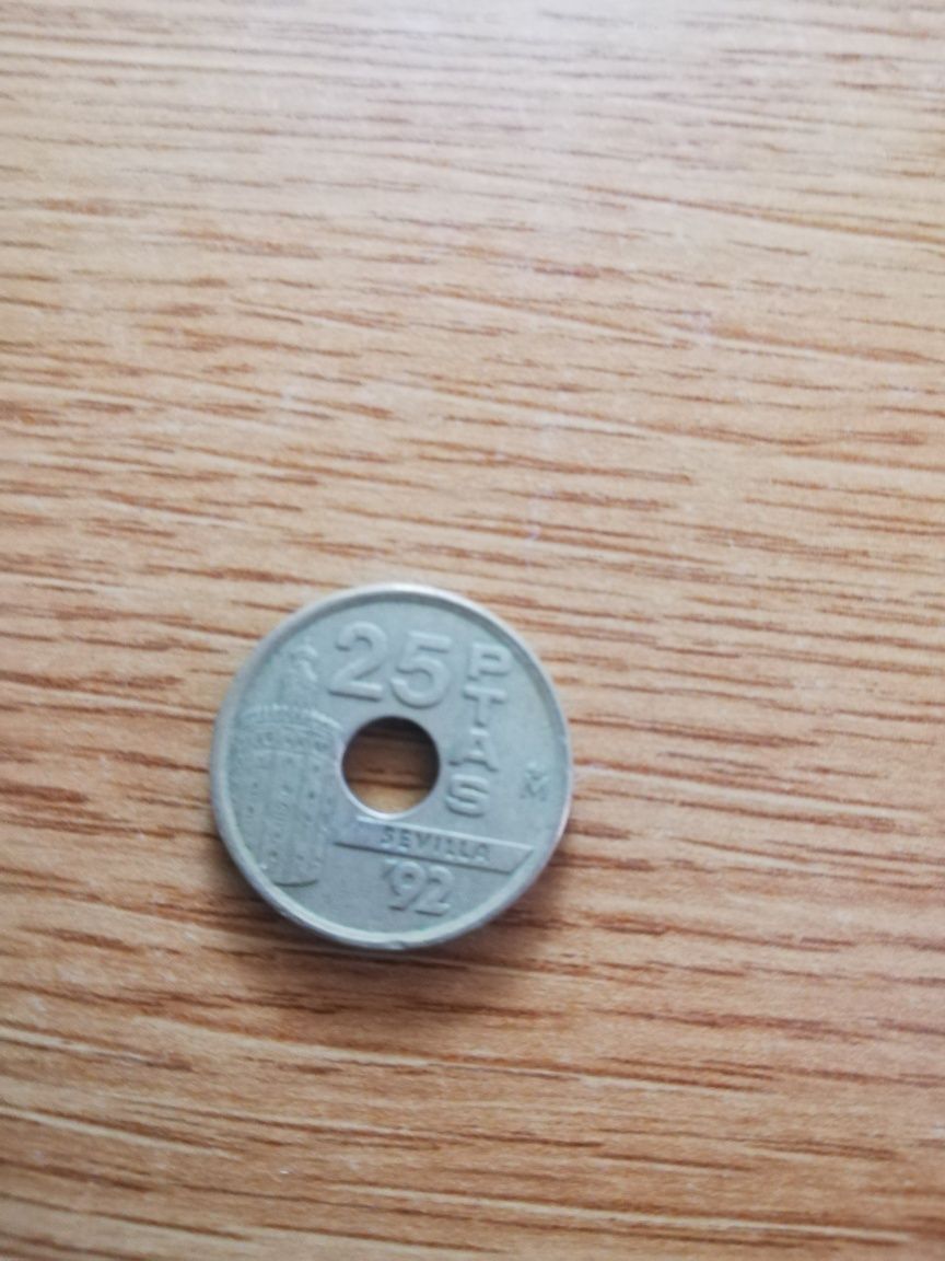 Moeda 25 pesetas espanholas 1992