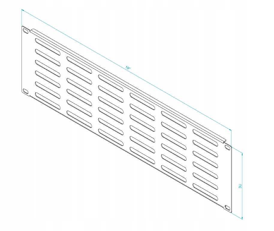 Panel Wentylacyjny Maskownica do szaf serwerowych RACK 3U 19" Stalflex