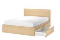 łóżko ikea malm 140x200, szuflady, materac, stelaż