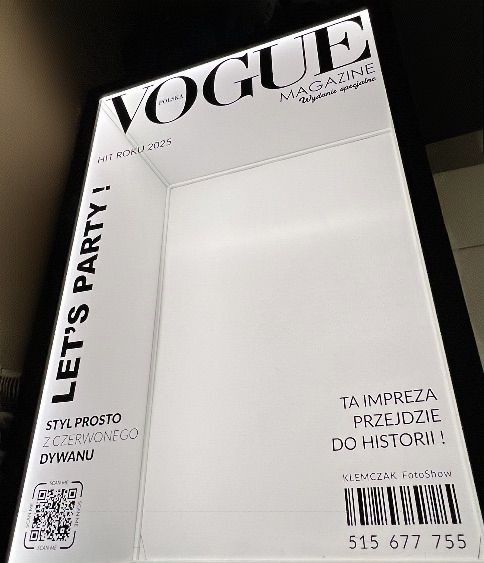Vogue Magazyn Box - druk zdjęć , fotobudka tradycyjna, fotobudka 360