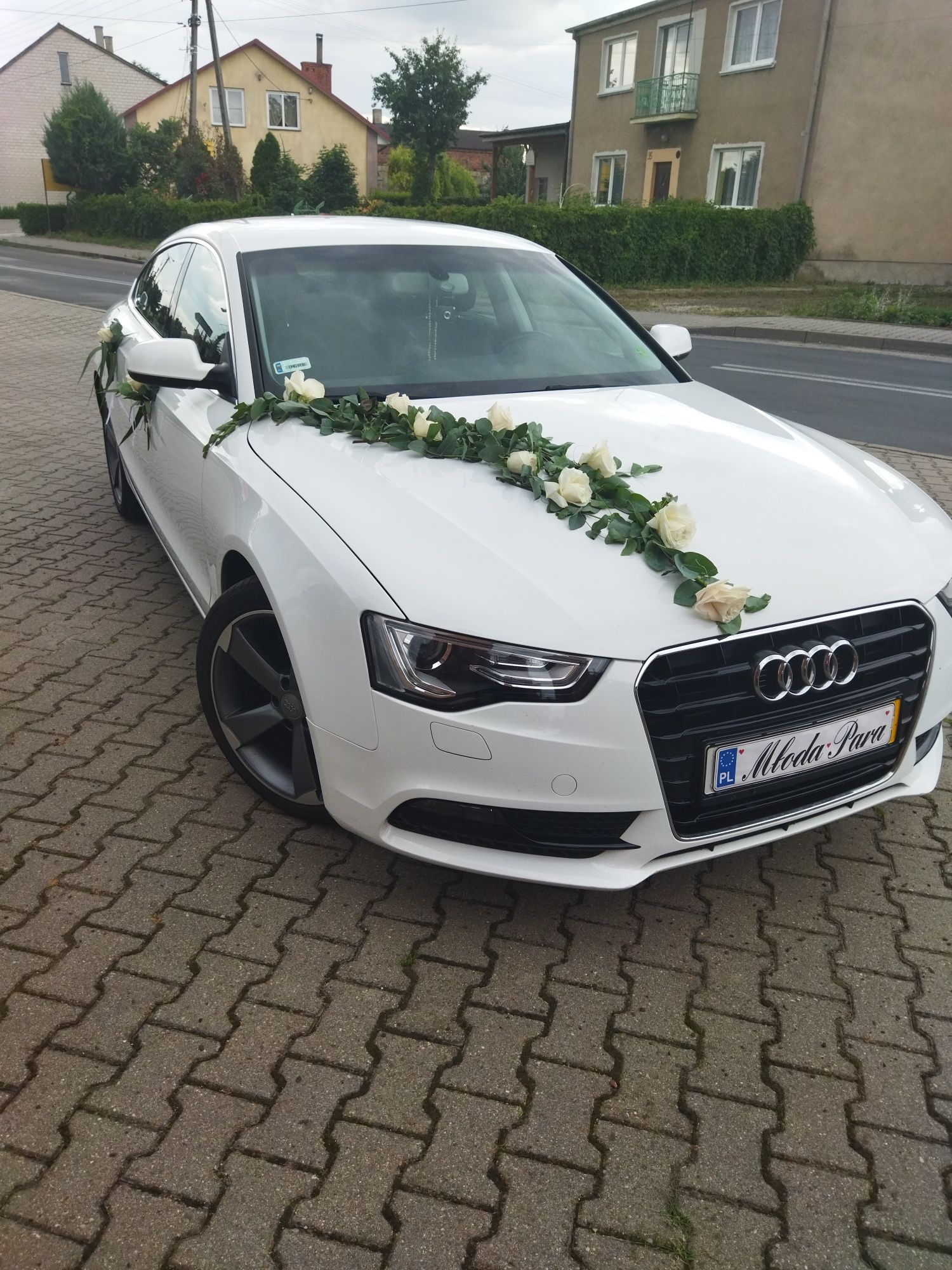 Auto do ślubu !!! Piękne biale audi a5 sportback.