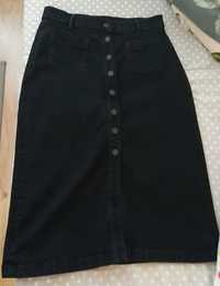 Marks&Spencer spódnica midi jeansowa czarna 42 ( UK 14)
