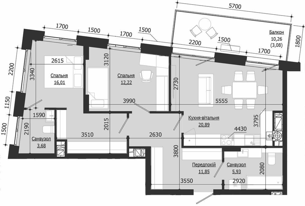 Продаж 2 кім. квартири SOUL PARK вул П. Орлика 73,67 кв.м